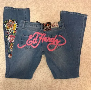Ed Hardy Low Rise Bootcut Tattoo Jeans Size 26 NWT thumbnail 1