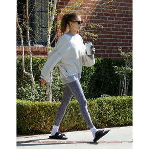 Alo Yoga Alosoft Lounge Leggings Dark Heather Gray High Waist Small Hailey B. thumbnail 3