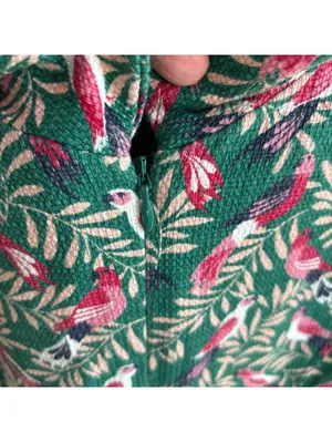 Boden EUC Women's Martha Seam Detail Dress Green Bird Print Size 6R thumbnail 7