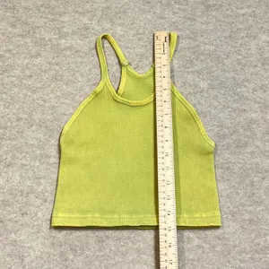 Free People Movement Happiness Runs Crop Top Lime Green Ribbed Seamless XS/S GUC thumbnail 4
