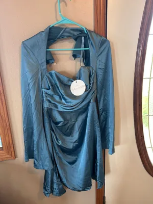 🆕💖Selfie Leslie Midnight Blue Tamia Long Sleeve Mini Dress thumbnail 6