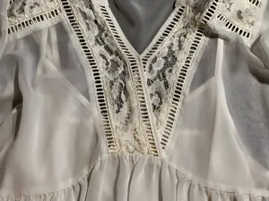 Womens small Motherhood Maternity sheer v-neck boho chic babydoll tunic w/cami thumbnail 9