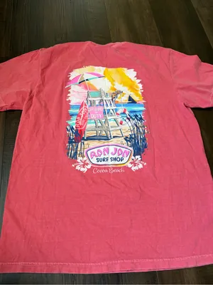 Ron John surf shop comfort colors Pink Short-Sleeve Graphic Tee size large thumbnail 3