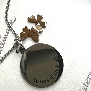 Hallmark Stainless Steel “Sisters Share It All” Necklace with Butterfly Charm thumbnail 8