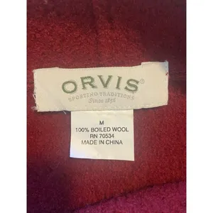 Orvis Boiled Wool Two Button‎ Jacket Women’s Size M Red Burgundy Cardigan Luxury thumbnail 5