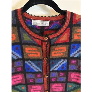 Vintage Women's Alpaca's Esmerelda Aztec Colorful Sweater Sz Small Medium 90's thumbnail 2