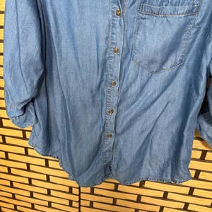 Grand‎ & Green Denim Button Down Shirt Size Small Blue thumbnail 4