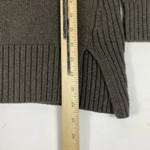 LOFT Sweater Tunic Womens‎ Medium Brown Ribbed Back Side Slit Long Sleeve Knit thumbnail 4