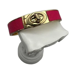 COACH Leather Turn Lock Hinges Bangle Bracelet thumbnail 7