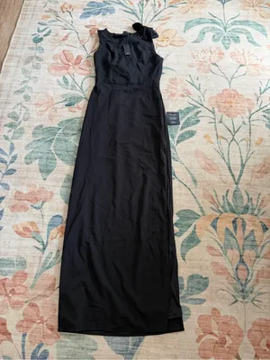 Lulu's Perfected Poise Black Bow Cutout Column Maxi Dress thumbnail 5
