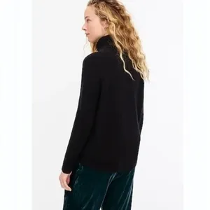 J. CREW Turtleneck Sweater Supersoft Yarn Solid Black Wool Alpaca Knit X-Small thumbnail 8