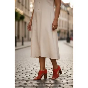 Tahari Coral Megyn Suede Laser Cut Lace Up Peep‎ Toe Block Heel Shoes Size 9 thumbnail 10