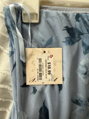 Passports Midi Strapless Blue Floral Dress thumbnail 3