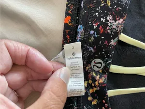 lululemon athletica high neck free to be Sports Bra with Pale Yellow straps thumbnail 4
