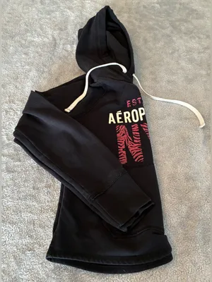 Women’s Aeropostale Black Hoodie with Pink NYC Logo Size Large thumbnail 5