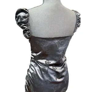NWT Motel Rocks Sinora Bodycon Mini Dress Black Rose Flock Size Large $82 Ruched thumbnail 13