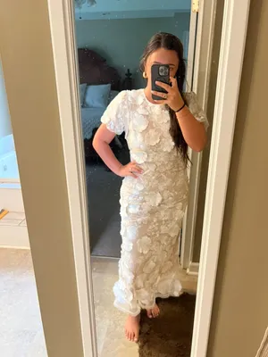 White Floral Dress thumbnail 4