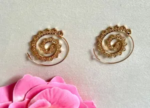 Spiral Hoop Earrings (207) Gold thumbnail 4