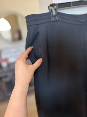 A New Day Wide Leg Pull On Pants Size XL Black Drawstring Crepe thumbnail 2