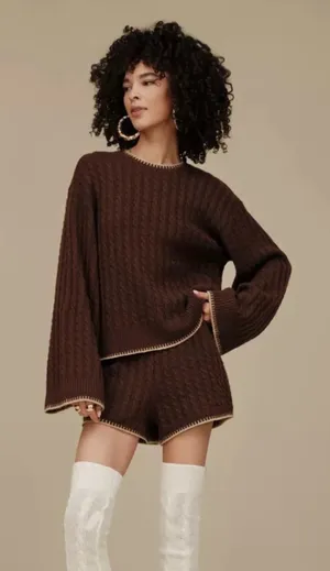 NWOT UGG Rylynn Cable Knit Pullover top & Azriel Cable Knit Short thumbnail 1