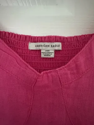 American Eagle Pink Linen Top thumbnail 2