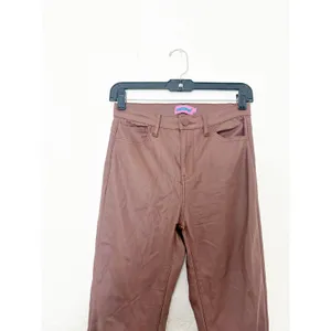 Edikted Luna Faux Leather Mid Rise Flared Jeans Size Medium Brown Chic thumbnail 5