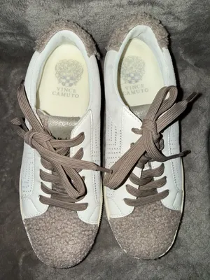 Vince Camuto Myralyn Faux Fur and Leather Sneakers Size 6.5M thumbnail 1