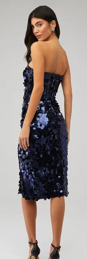 Amanda Uprichard Navy Sequin Dress thumbnail 3
