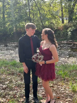Dillard's Red blush homecoming dress thumbnail 2
