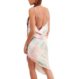 For Love & Lemons Call Me Tie Dye Colorful Pastel Open Back Midi Dress Small thumbnail 2