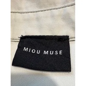 MIOU MUSE Denim Jumpsuit Small White‎ Utility Boiler Suit Structured Boho City thumbnail 7