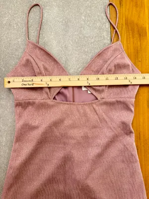Superdown Brina Mini Dress Rose Gold Metallic Shimmer Cutout Small thumbnail 9