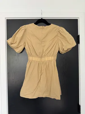 Strut & Bolt Tan-ish puffy sleeve formal mini dress thumbnail 2