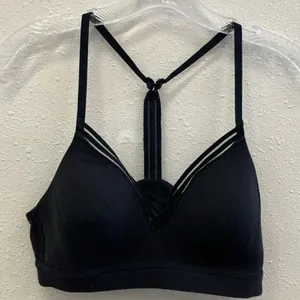 Athleta Black Strappy Women's Padded Comfort light support Bralette medium thumbnail 1