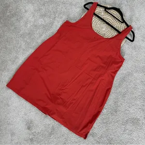 Nike Womens Bliss Luxe Training Dress Sleeveless Built in Short Tennis Orange 1X thumbnail 3