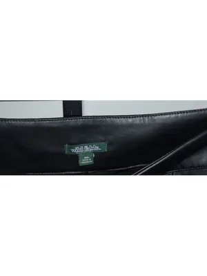 Wild Fable Black Faux Leather Mini Skirt Women's XXL Zip-Up Vegan Leather thumbnail 3