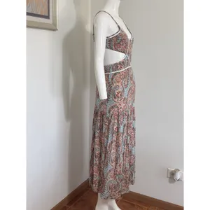 Blue B Collection Women’s Maxi Dress Paisley Boho Strappy V-Neck Beach Resort S thumbnail 5