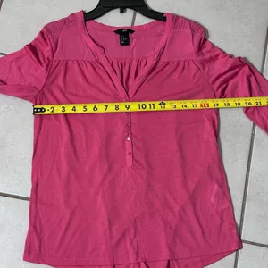 H&M Women Casual 3/4‎ Sleeve Pink Blouse Size S. thumbnail 7