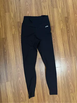 AYBL Athletic Yoga Gym High Rise seamless black ankle leggings medium thumbnail 2