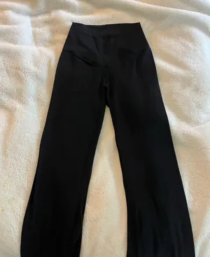 Aerie OFFLINE Black Crossover Flare Leggings thumbnail 1