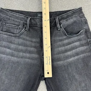 Driftwood Jeans Womens Size 27‎ Black Colette Snake Print Stripe Raw Cuff Crop thumbnail 12