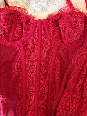 Out From Under Urban Outfitters Red Corset Small thumbnail 2