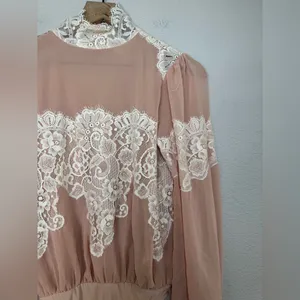 We Are HAH x Revolve Queen 4 A Day Lace Chiffon Bodysuit in Copper Rose size XS thumbnail 10