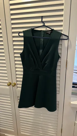 Lulus The Simple Things Forest Green Skater Dress thumbnail 4