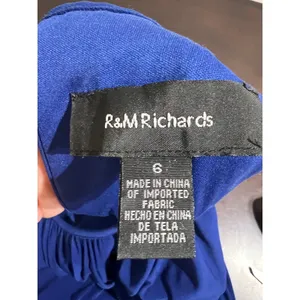 R&M Richards Royal Blue Beaded Empire Waist Keyhole Evening Gown Size 6 thumbnail 4