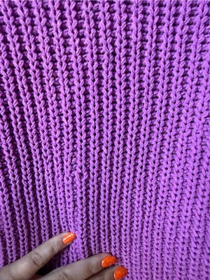 Aerie Purple Chunky Knit Oversized Turtleneck Sweater Women’s Large thumbnail 2
