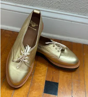 Dr. Martens Gold Leaf 3-Eyelet Oxford Shoes Made in England US 9L UK 7 thumbnail 1