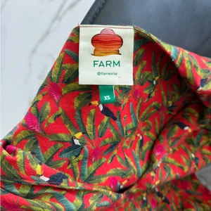 Farm Rio Tucano Paradise Tucan Red Resortwear Midi Sun Dress Size XS thumbnail 5