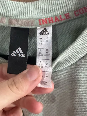 Women’s adidas Two-Tone Sage Green Oversized Cropped Crew Sweatshirt Size XS thumbnail 3