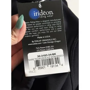 Irideon NWT Women's Riding Tech Fleece Breeches Size 34 Black Equestrian Pants thumbnail 9